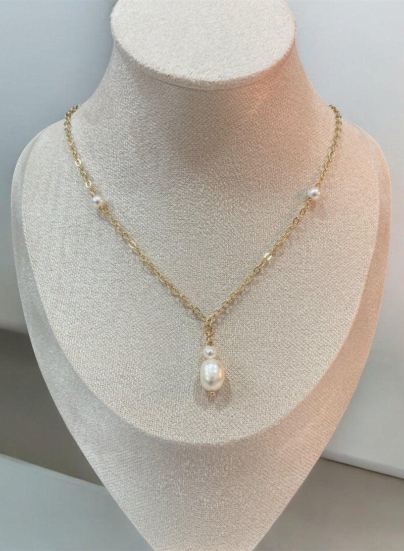 Minorisa 18K GOLD PLATED PEARL NECKLACE - Image 2