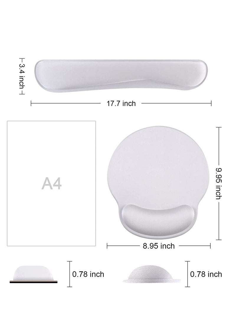 Ergonomic Memory Foam Keyboard and Mouse Wrist Rest Set with Non-Slip Rubber Base for Ultimate Comfort and Pain Relief (Grey) - Image 5