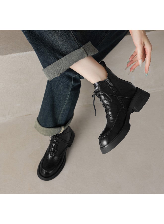 AME Handsome And Stylish Martin Boots 2025 Autumn/winter New Twist Braid Decoration Lace-up Ankle Boots Slimming Women's Boots - Image 5