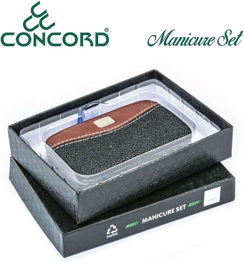 Concord Manicure Set with 6 Nail and Cuticle Tools and Ear Cleaner in Easy Carry Clip Pouch - Image 3
