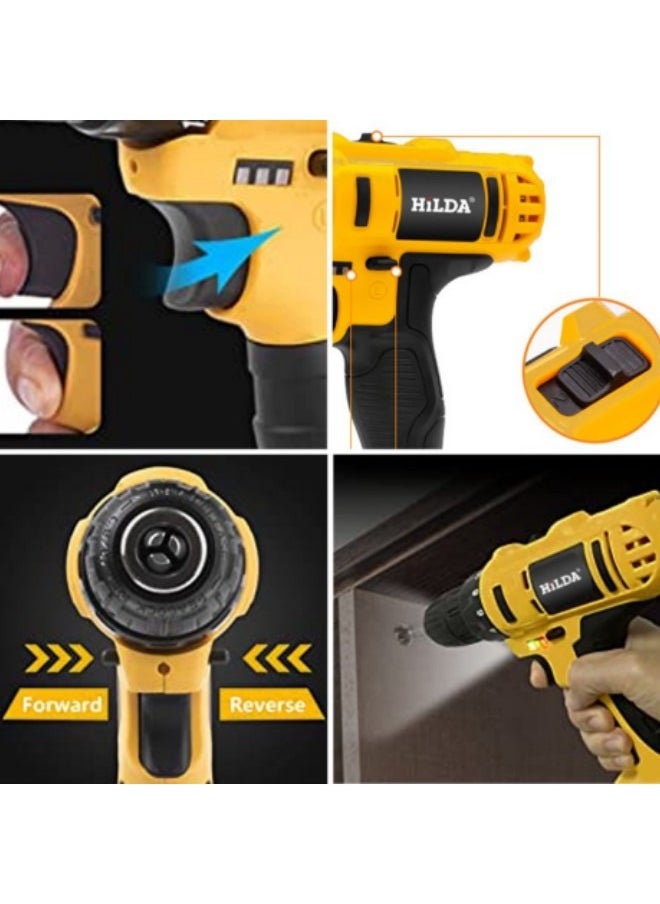 Generic Cordless Drill 21V Impact Drill Driver 3/8'' Electric Power Drill Set, Variable Speed Trigger, 1400mAh Lithium-Ion Battery  - Image 4