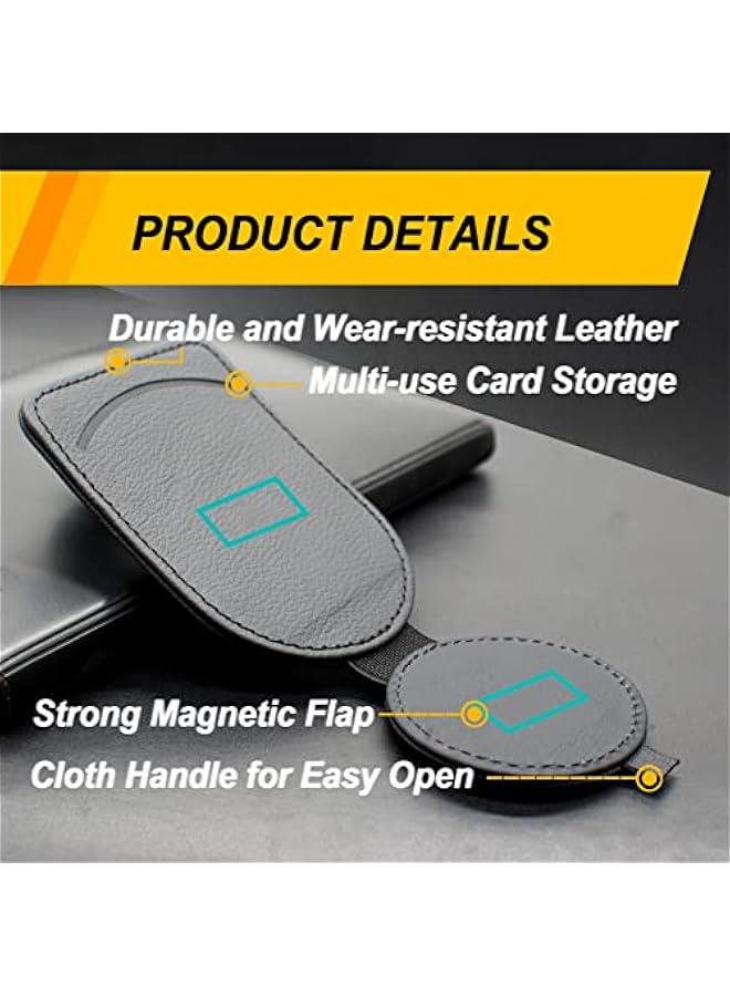 Captaintech Sunglass Holder for Car Visor, Magnet Adsorbed Sunglasses Holder for Car Accessories Parts, Leather Car Sunglass Holder, Car Visor Sunglasses Clip for Glasses Cards (1PCS, Black) - Image 5