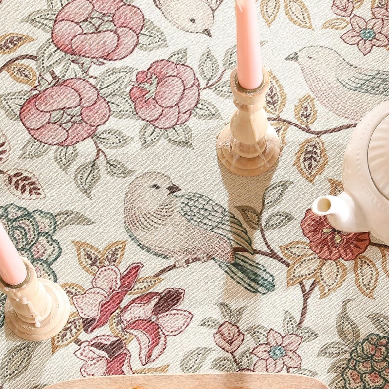 patdrea Linen Floral TableclothDecorative Thick French Table Cloth Rectangle Square for Kitchen Dining Christmas 67x 118 - Image 5