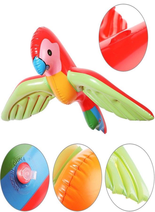 meekoo 4 Pieces Inflatable Flying Parrot Inflatable Parrot Decorations for Summer Tropical Hawaiian Party Gift Beach Luau Decoration Pool Prop,29.5 x 23.6 Inches - Image 3