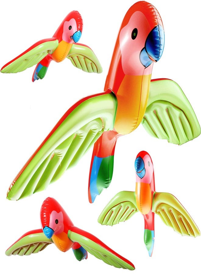 meekoo 4 Pieces Inflatable Flying Parrot Inflatable Parrot Decorations for Summer Tropical Hawaiian Party Gift Beach Luau Decoration Pool Prop,29.5 x 23.6 Inches - Image 1