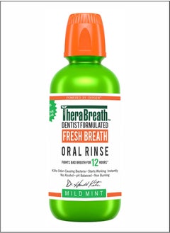 TheraBreath Fresh Breath Oral Rinse  Mild Mint, Single Pack for Gentle Freshness 