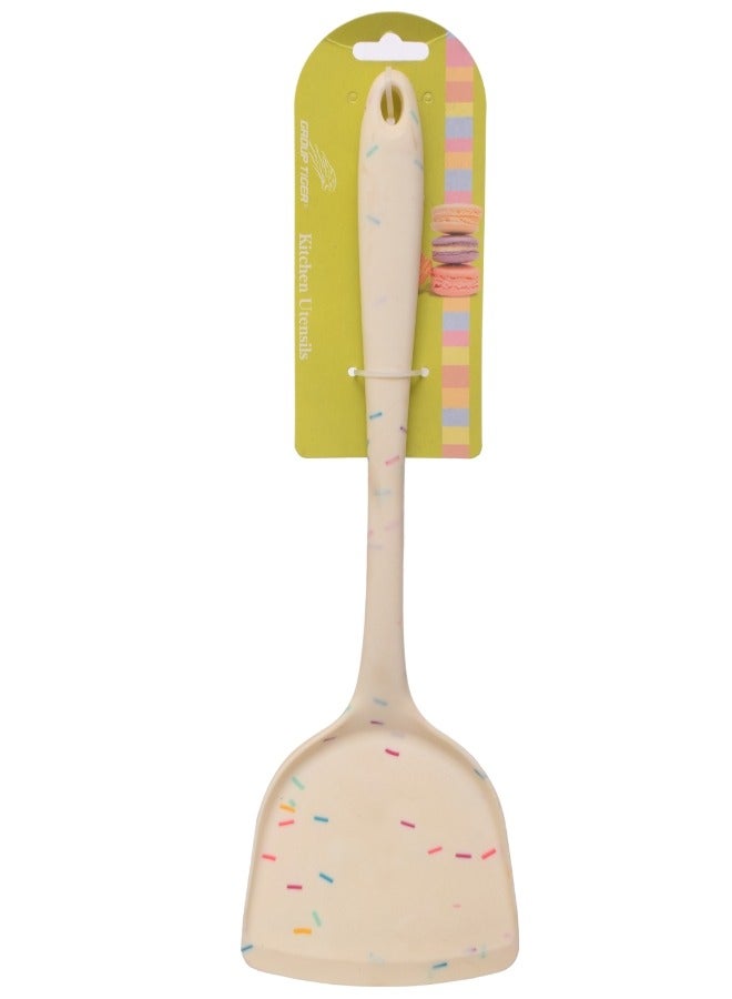 جروب تايجر ملعقة تقليب سيليكون مقاومة للحرارة العالية – أدوات مطبخ غير لاصقة وخالية من BPA، مثالية لتقليب الأسماك والبيض والفطائر، مقبض مريح وتصميم صحي وآمن للطهي. - Image 2