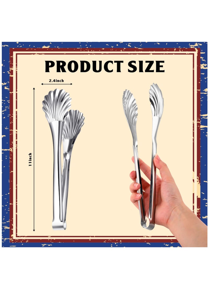Excefore - 4 Pcs 11in Buffet Salad Serving Tongs Stainless Steel Tongs Catering Chef Food Salad BBQ Serving Utensils Serving Utensils for Parties Buffet Salad Tongs for Serving Food Buffet Tongs - Image 1