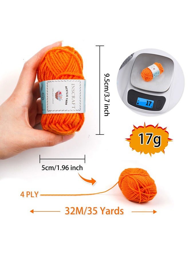 INSCRAFT 62 Acrylic Yarn Skeins, 2170 Yards Yarn for Knitting and Crochet, Includes 2 Crochet Hooks,2 Weaving Needles,10 Stitch Markers, Perfect Beginner Kit for for Adults Kids - Image 3