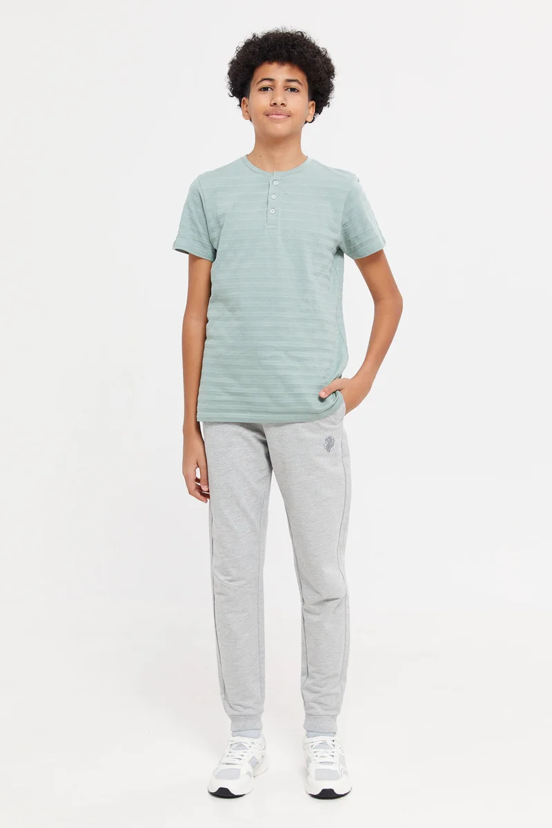 Redtag Senior Boys Grey Mel Table Active Pants
