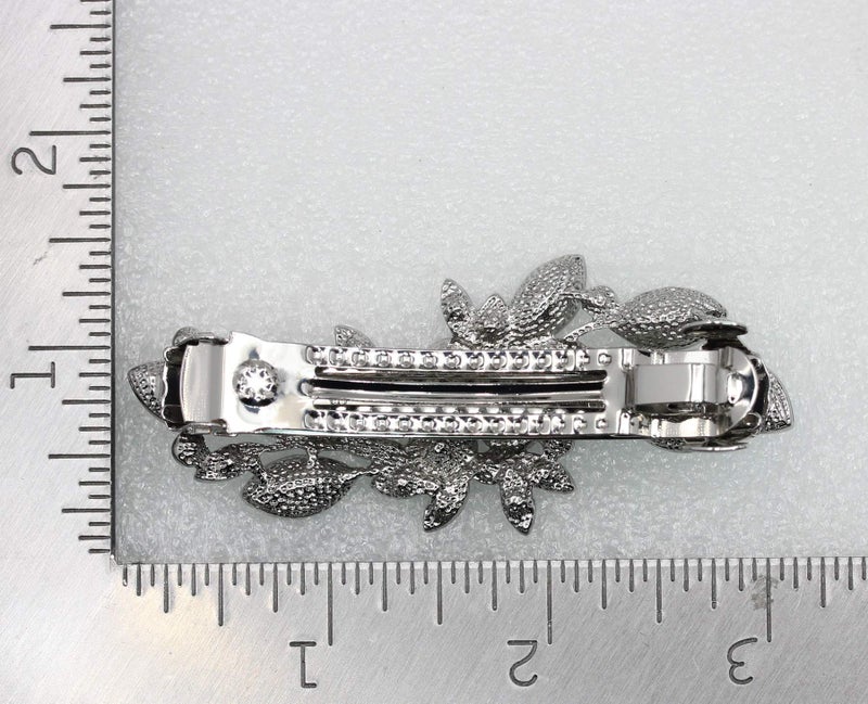 Faship Gorgeous Blue Rhinestone Crystal Flora Hair Barrette Clip - Image 4