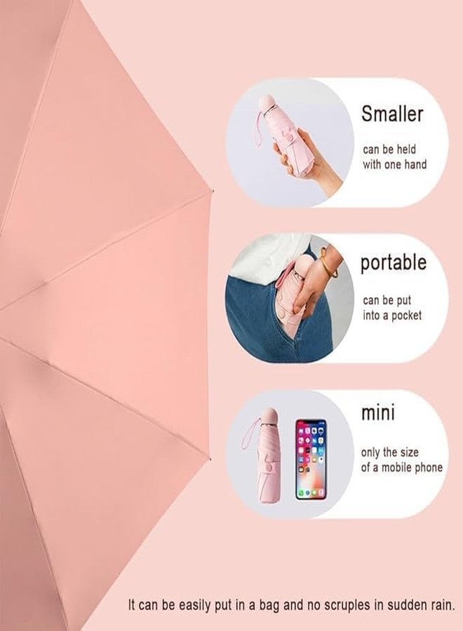 Shifter 35-inch Portable Mini Umbrella for Sun Protection, Rain | Foldable Pocket Capsule Compact Travel Umbrella, Lightweight Anti-UV With Case Pill Umbrella for Women, Kids, Men's (RED) - Image 4