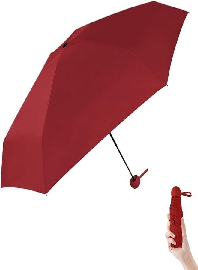 Shifter 35-inch Portable Mini Umbrella for Sun Protection, Rain | Foldable Pocket Capsule Compact Travel Umbrella, Lightweight Anti-UV With Case Pill Umbrella for Women, Kids, Men's (RED) - Image 1