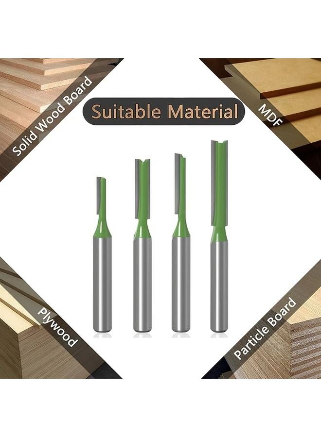 GOXAWEE 7pcs 1 4 Shank Tungsten Carbide Double Single Flute Straight Dado Router Bit Set - Image 5