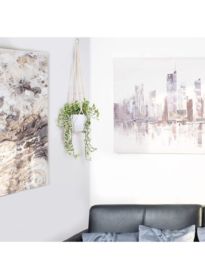 انتيكيانو معلقة نباتات مكرمية – ديكور يدوي من القطن – الطول ‎90‎ سم - Image 3