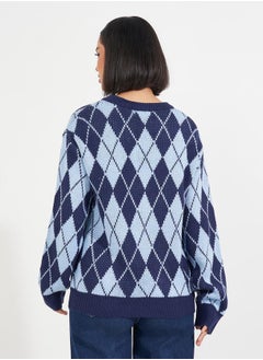 Regular Fit Regular Length Argyle Pattern Sweater - pzsku/Z75346D8A1A0F3F60DC84Z/45/_/1732177947/8ac3909c-33e0-442f-a268-e2179aa72b6a