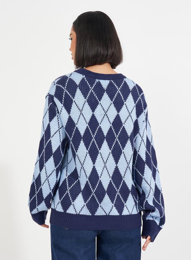 ستايلي سويتر بقصة عادية وطبعة أرجيل - Image 5