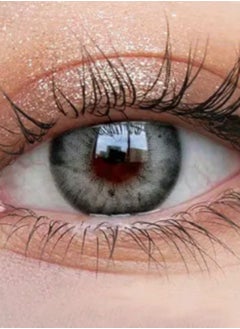 Unibling Iffy Gray Yearly Colored Contact Lenses, Unisex Cosmetic Contact Lenses, Enlargement Collection, Light Gray, With Case  - Image 4