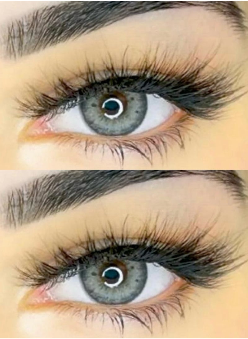 Unibling - Iffy Gray Yearly Colored Contact Lenses, Unisex Cosmetic Contact Lenses, Enlargement Collection, Light Gray, With Case - Image 1