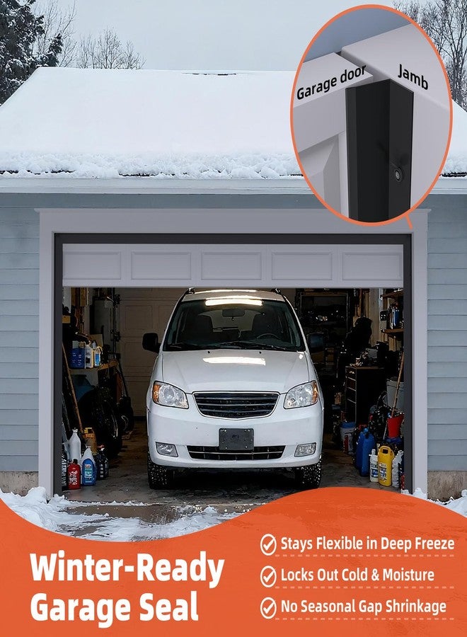 Elvone Garage Door Seal Top and Sides，40 FT Universal TPE Weather Stripping Garage Door Trim Seal Weatherproofing Garage Door Seals with Nails and Lids in Black - Image 4