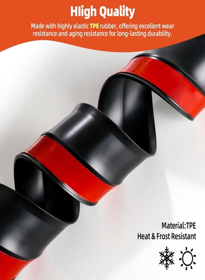 Elvone Garage Door Seal Top and Sides，40 FT Universal TPE Weather Stripping Garage Door Trim Seal Weatherproofing Garage Door Seals with Nails and Lids in Black - Image 3