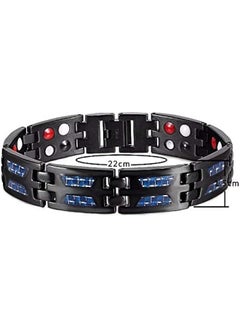 Generic New Men's Double Row Magnet Bracelet Fashion Carbon Fiber Bracelet (Black)  - Image 3