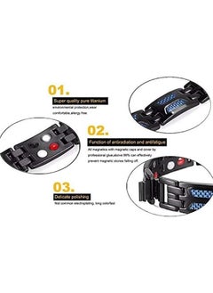 Generic New Men's Double Row Magnet Bracelet Fashion Carbon Fiber Bracelet (Black)  - Image 4