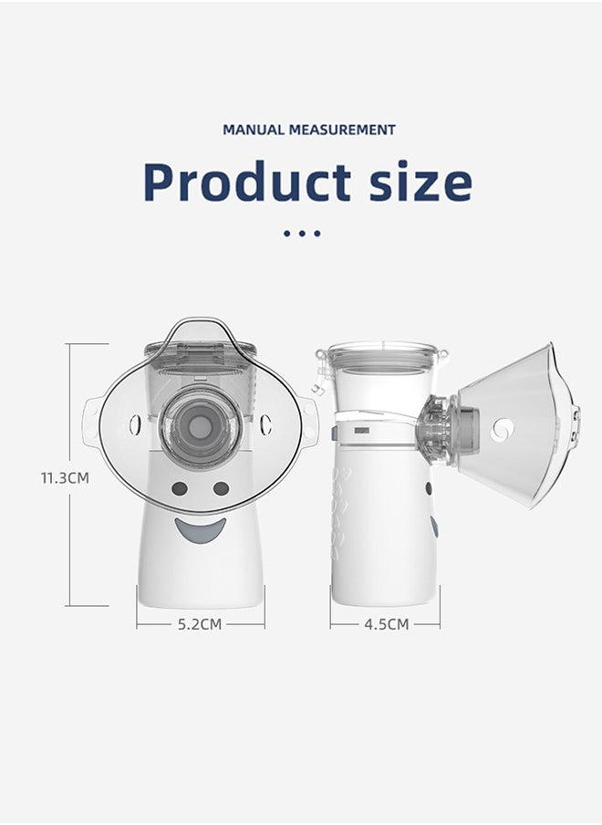Portable Mesh Nebulizer, Handheld Atomizer, USB-C Rechargeable Vaporizers Machine, Ultrasonic Medical Mesh Inhaler with Adults Mask, Children's Mask, Mouthpiece (2 Adjustment Modes)