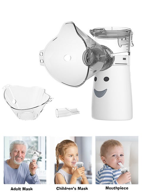 Portable Mesh Nebulizer, Handheld Atomizer, USB-C Rechargeable Vaporizers Machine, Ultrasonic Medical Mesh Inhaler with Adults Mask, Children's Mask, Mouthpiece (2 Adjustment Modes)
