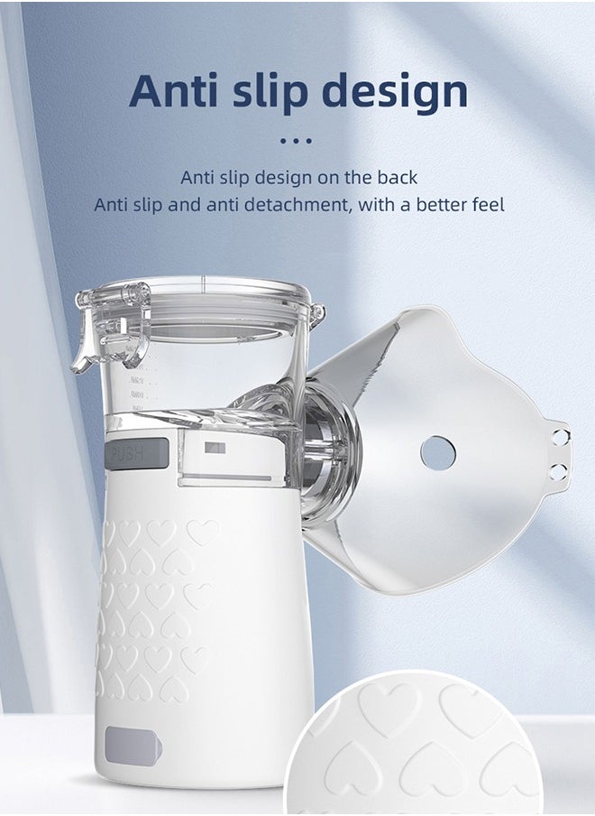 Portable Mesh Nebulizer, Handheld Atomizer, USB-C Rechargeable Vaporizers Machine, Ultrasonic Medical Mesh Inhaler with Adults Mask, Children's Mask, Mouthpiece (2 Adjustment Modes)