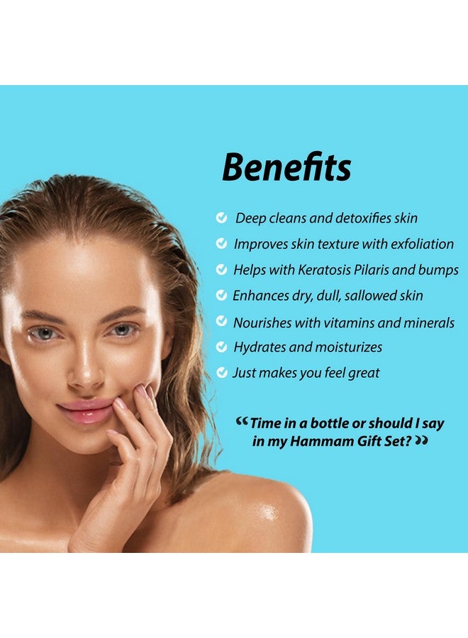 Zakia's Morocco Moroccan Hammam Spa Rejuvinating Ritual Beauty Skincare Kit 6 Piece Moroccan Black Soap Body Clay Argan Oil Pure & Natural Purifying Cleansing Exfoliating For Every Skin Type. Original - Image 3