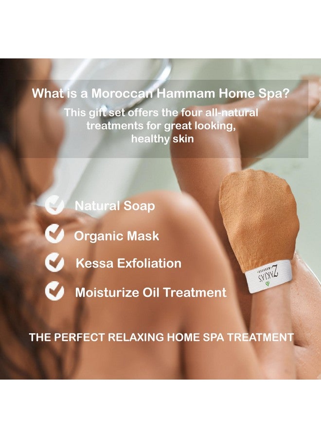 Zakia's Morocco Moroccan Hammam Spa Rejuvinating Ritual Beauty Skincare Kit 6 Piece Moroccan Black Soap Body Clay Argan Oil Pure & Natural Purifying Cleansing Exfoliating For Every Skin Type. Original - Image 2