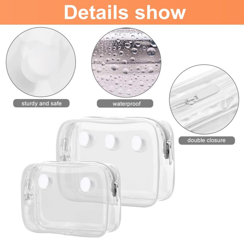 Everfunny 3 Pcs Clear Bogg Beach Tote Bag with 4 Pcs Insert Hooks Accessories for Bogg Bags Travel Makeup Clean Toiletry Brush Organizer Cosmetic Divider Storage Inner Pouch (White set of 3) - Image 4