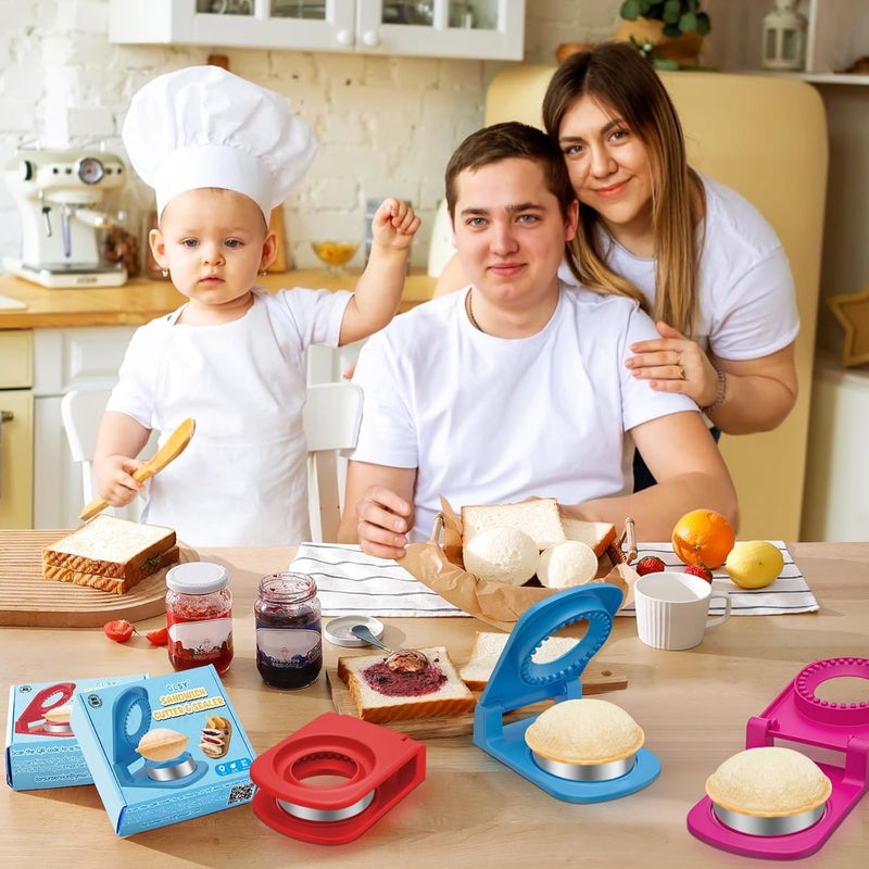 GLSY Metal Sandwich Cutter and Sealer - Round Crustless Sandwich Cutter for Peanut Butter and Jelly‌ Sandwich Maker, PB&J Snacks Party Food Prep - Image 5