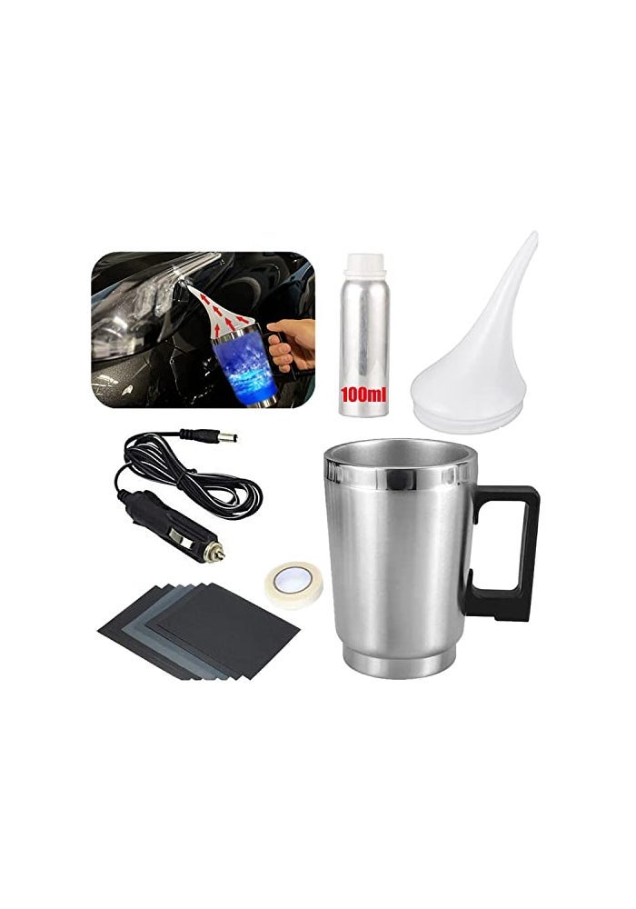Ghguole Headlight Restoration Car Headlight Lens Scratch Repair Polish Tool with 100 ml Restoration LiquidAuto Headlight Vapor Renovation Kit with UV Block Coat to Remove YellowingScratchHazeOxidation - Image 1