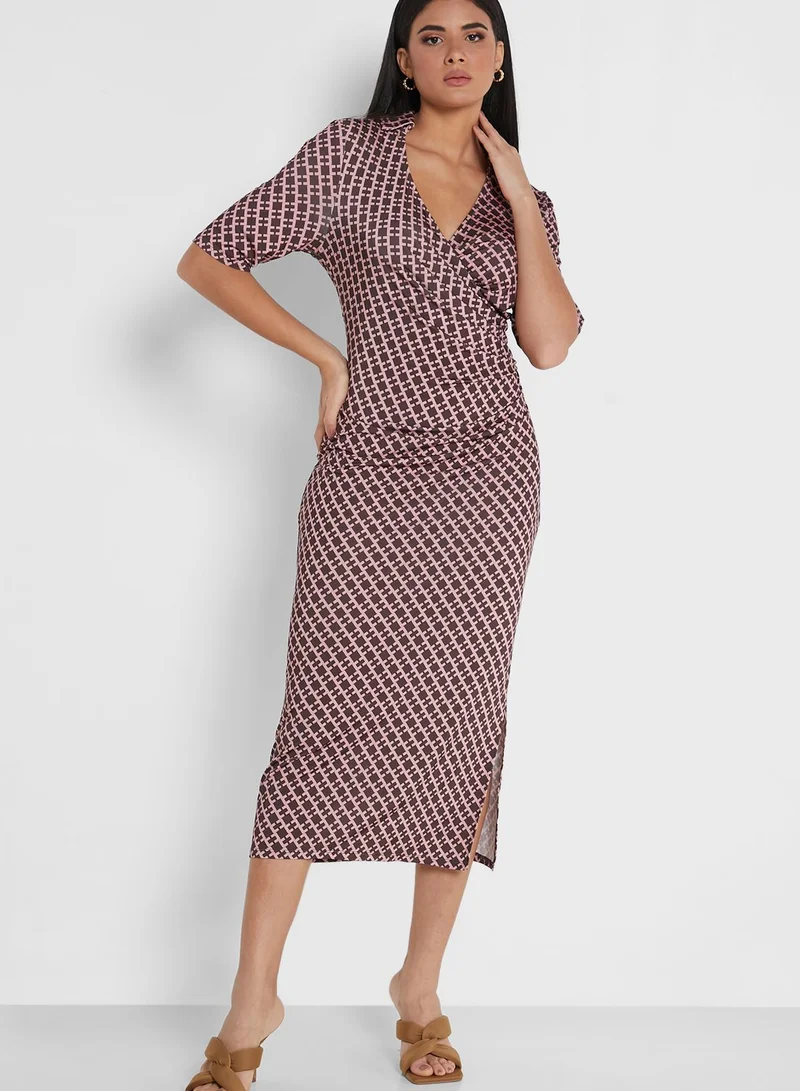 DEBENHAMS Side Split Printed Dress