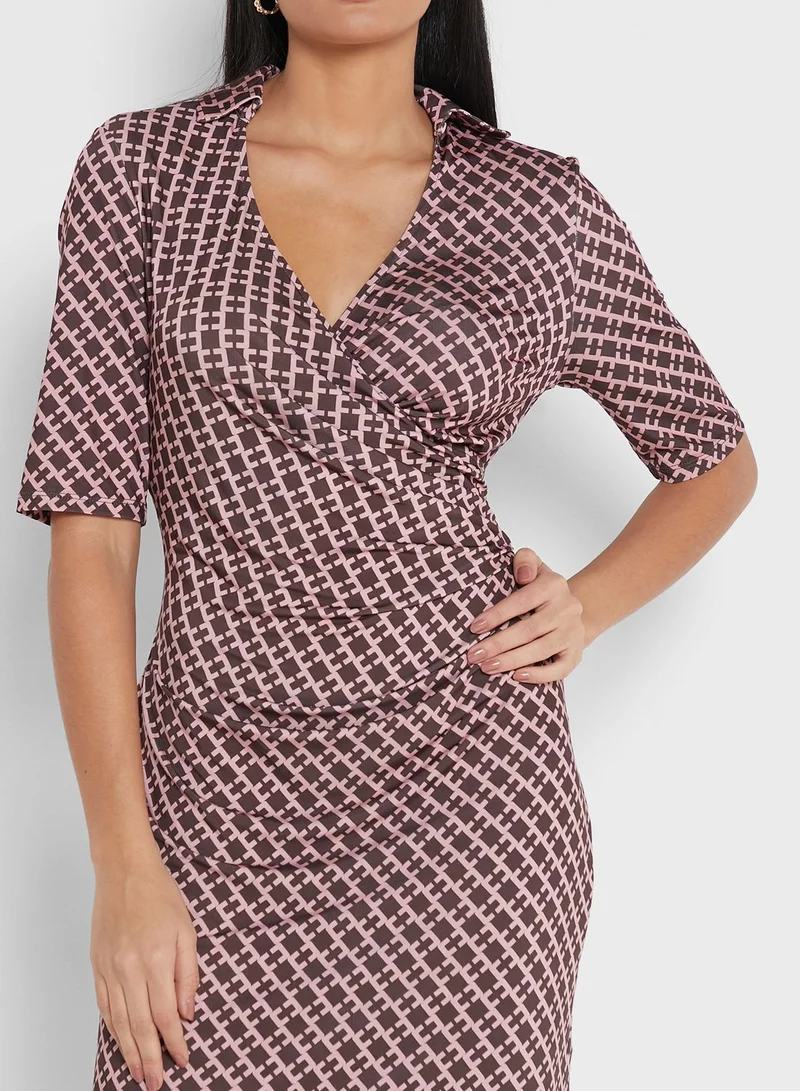 DEBENHAMS Side Split Printed Dress