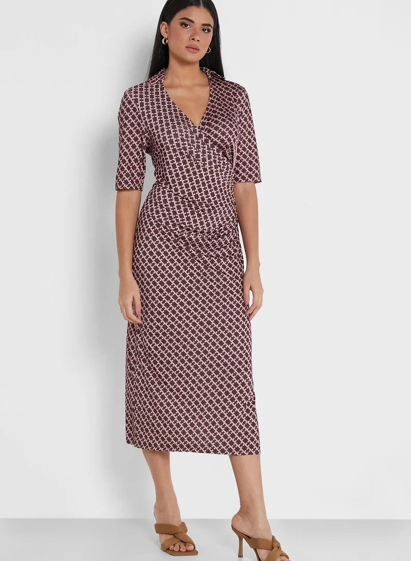 DEBENHAMS Side Split Printed Dress