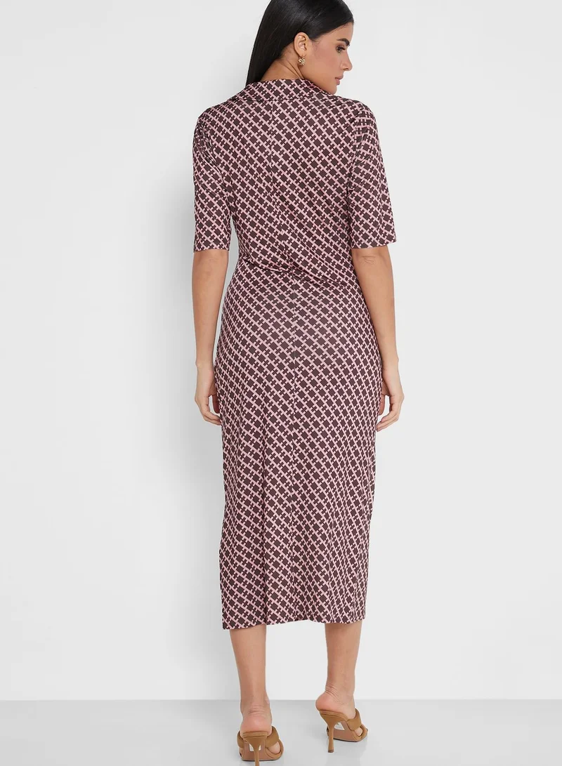 DEBENHAMS Side Split Printed Dress