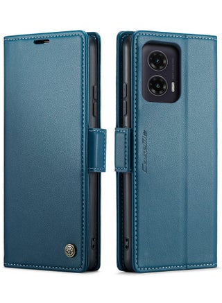 Phone Case Luxury PU Leather Design Anti Fingerprint 023 Flip Cover Card Slot Holder Cover For Moto G35 (Blue) - pzsku/Z7534CEEDCEDAF7E1FBDDZ/45/1752493202/cf6b5a44-7b5f-4f5f-948f-0d70b784324a