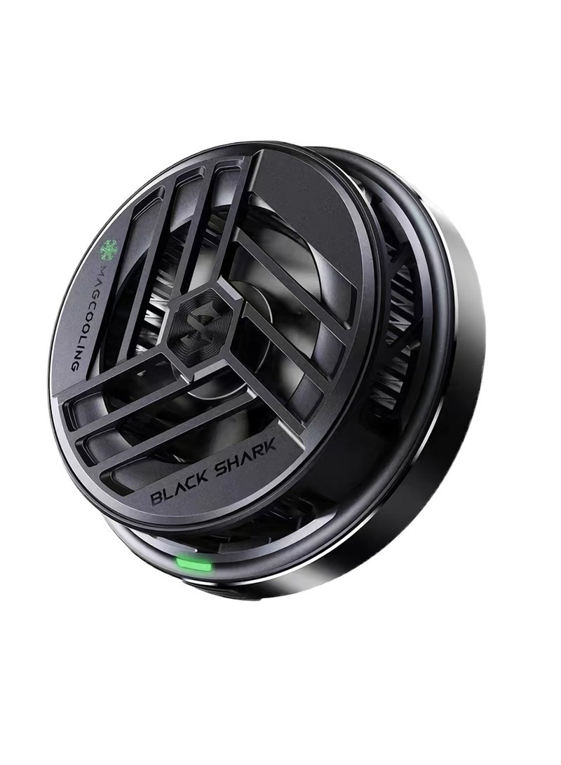 بلاك شارك مبرد مغناطيسي للهواتف المحمولة، مبرد هاتف محمول سهل التركيب، مروحة تبريد متنقلة مع تبريد سريع، ملصق مغناطيسي لنقل الحرارة لجميع أنواع الهواتف، (قطعة واحدة، أسود) - Image 1