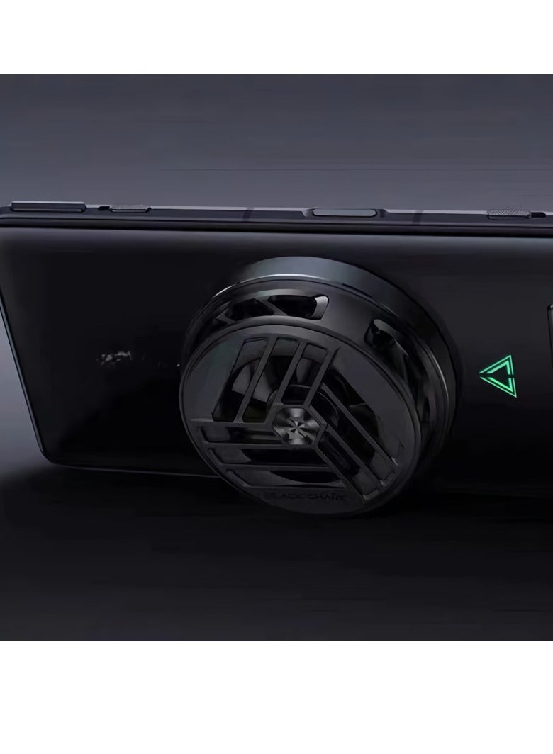 بلاك شارك مبرد مغناطيسي للهواتف المحمولة، مبرد هاتف محمول سهل التركيب، مروحة تبريد متنقلة مع تبريد سريع، ملصق مغناطيسي لنقل الحرارة لجميع أنواع الهواتف، (قطعة واحدة، أسود) - Image 3