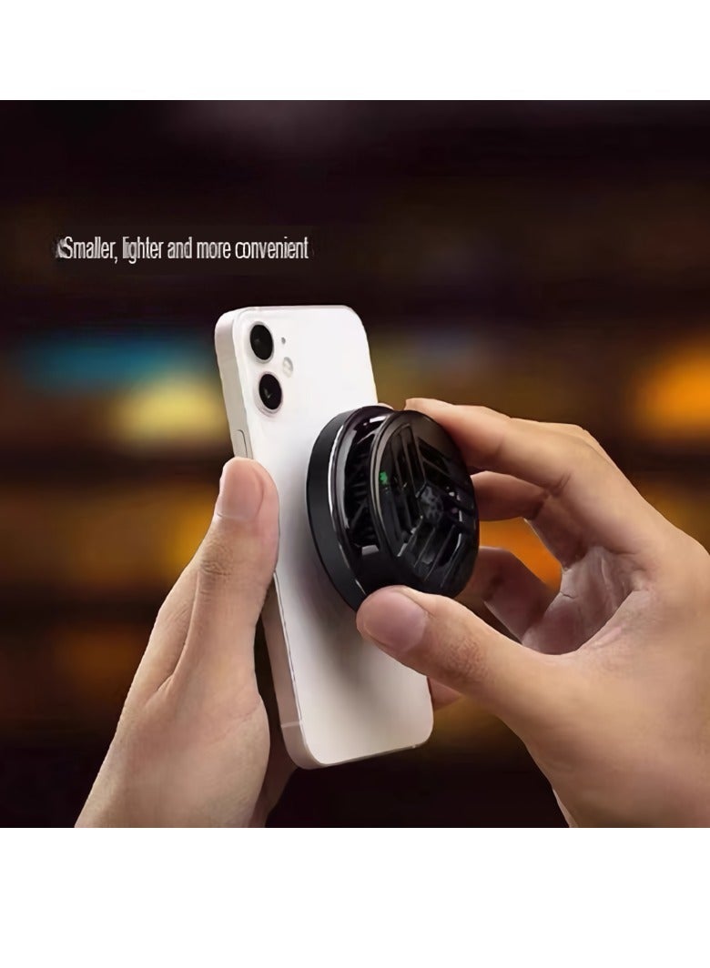 بلاك شارك مبرد مغناطيسي للهواتف المحمولة، مبرد هاتف محمول سهل التركيب، مروحة تبريد متنقلة مع تبريد سريع، ملصق مغناطيسي لنقل الحرارة لجميع أنواع الهواتف، (قطعة واحدة، أسود) - Image 2