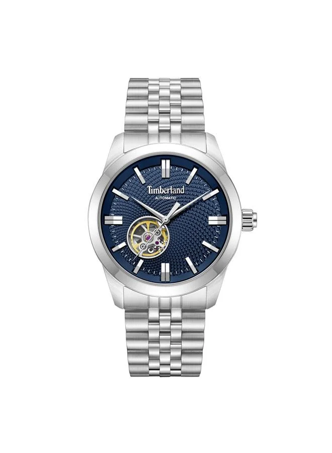 تمبرلاند Lodgepole Blue Dial Stainless Steel Bracelet Automatic Watch for Men, 41mm