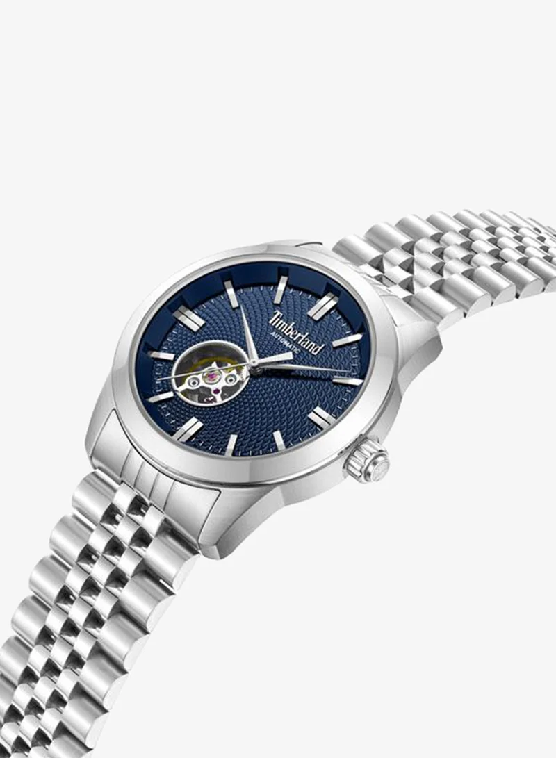 تمبرلاند Lodgepole Blue Dial Stainless Steel Bracelet Automatic Watch for Men, 41mm