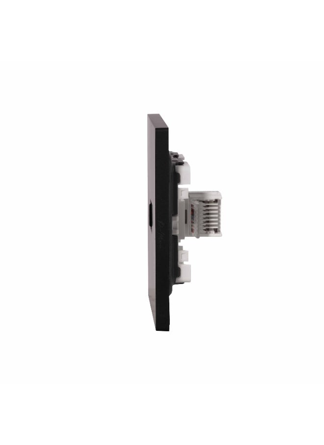 Donmarco Double RJ45/CAT6 Computer Socket – Ultra Thin Plastic, Dual Networking Ports , Fire-Resistant Electric Outlet , 3-Year Warranty (Matt Black)  - Image 4