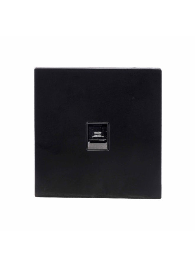 Donmarco Double RJ45/CAT6 Computer Socket – Ultra Thin Plastic, Dual Networking Ports , Fire-Resistant Electric Outlet , 3-Year Warranty (Matt Black)  - Image 1