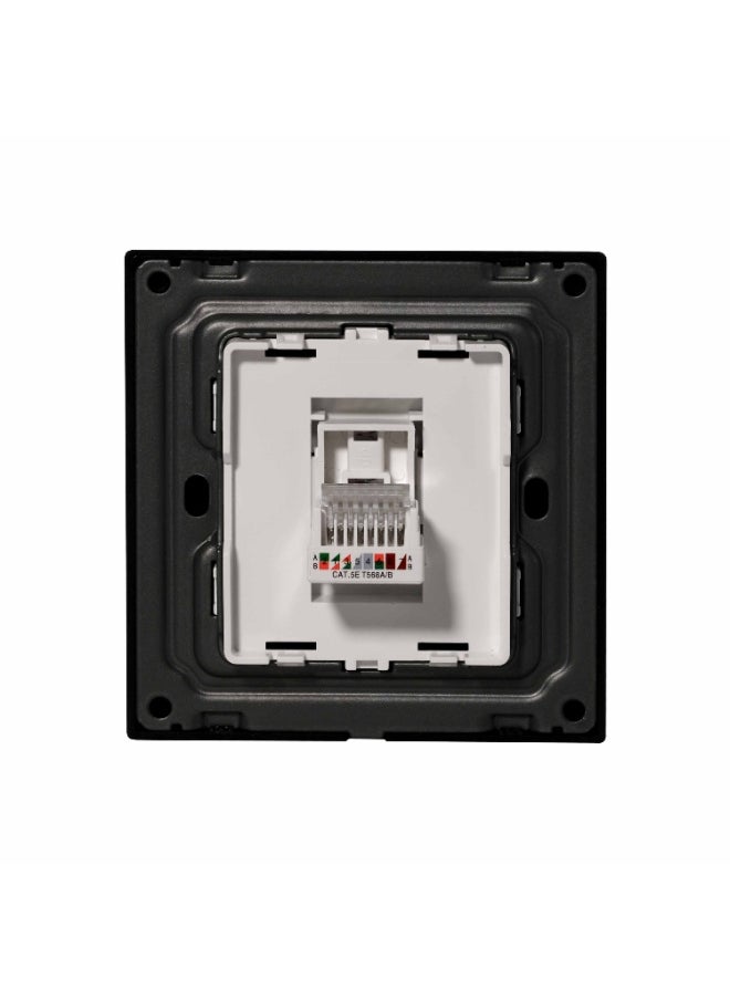 Donmarco Double RJ45/CAT6 Computer Socket – Ultra Thin Plastic, Dual Networking Ports , Fire-Resistant Electric Outlet , 3-Year Warranty (Matt Black)  - Image 3