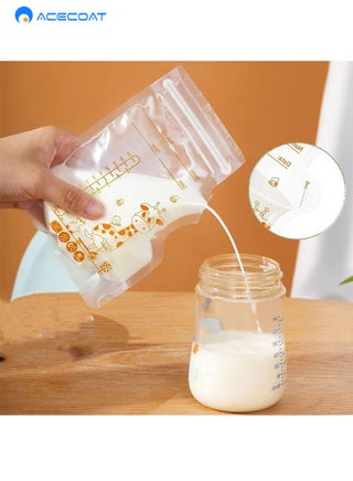 50Pcs 250ML Breastmilk Storage Bags for Breastfeeding Doubled Sealed Breast Milk Storing Bags BPA Free Self Standing Breastmilk Bags - view 4