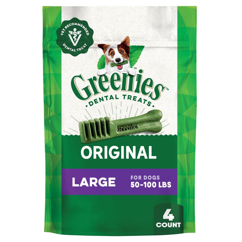 Greenies Veterinarian-Recommended Adult Natural Dental Dog Treats Large Size, Original Flavor, 6 oz. Pack, 4 Count - Image 1